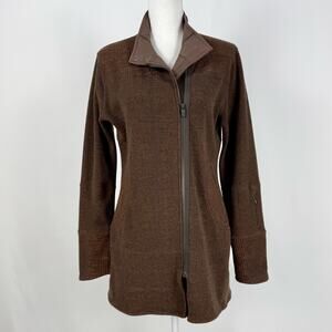 Title Nine Women's Athletic Wool Blend Shacket Jacket Medium Brown